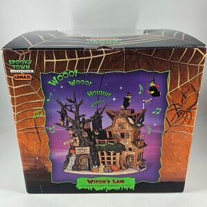 Lemax Spooky Town Witch’s Lair Lighted House Sounds Halloween RETIRED 2004 Read
